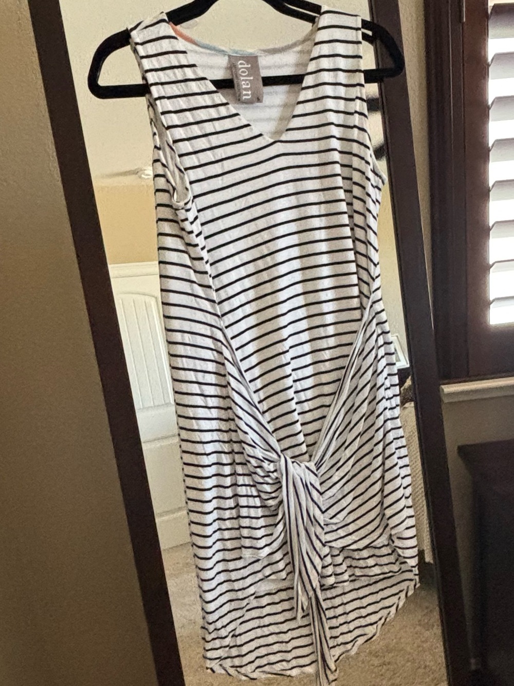 Anthropologie dolan Left Coast Collection Black and White Striped Short Sleeve